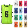 6PCS/12PCS Adults Kids Soccer Pinnies Quick Drying Basketball Football Team Jerseys Training Numbered Bibs Practice Sports Vest-WAYBIKER