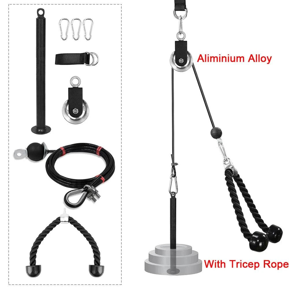 Workout Pulley Cable System DIY Loading Pin Lifting Triceps Rope Fitness Equipment Adjustable Length Home Gym Sport Accessories-WAYBIKER
