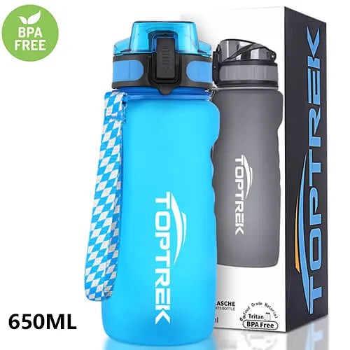 Toptrek Sport Water Bottle 650ML/1000ML BPA Free Drinkware Outdoor Drinking Waterbottle Protein Shaker Leak-Proof My Drink Bottl-WAYBIKER