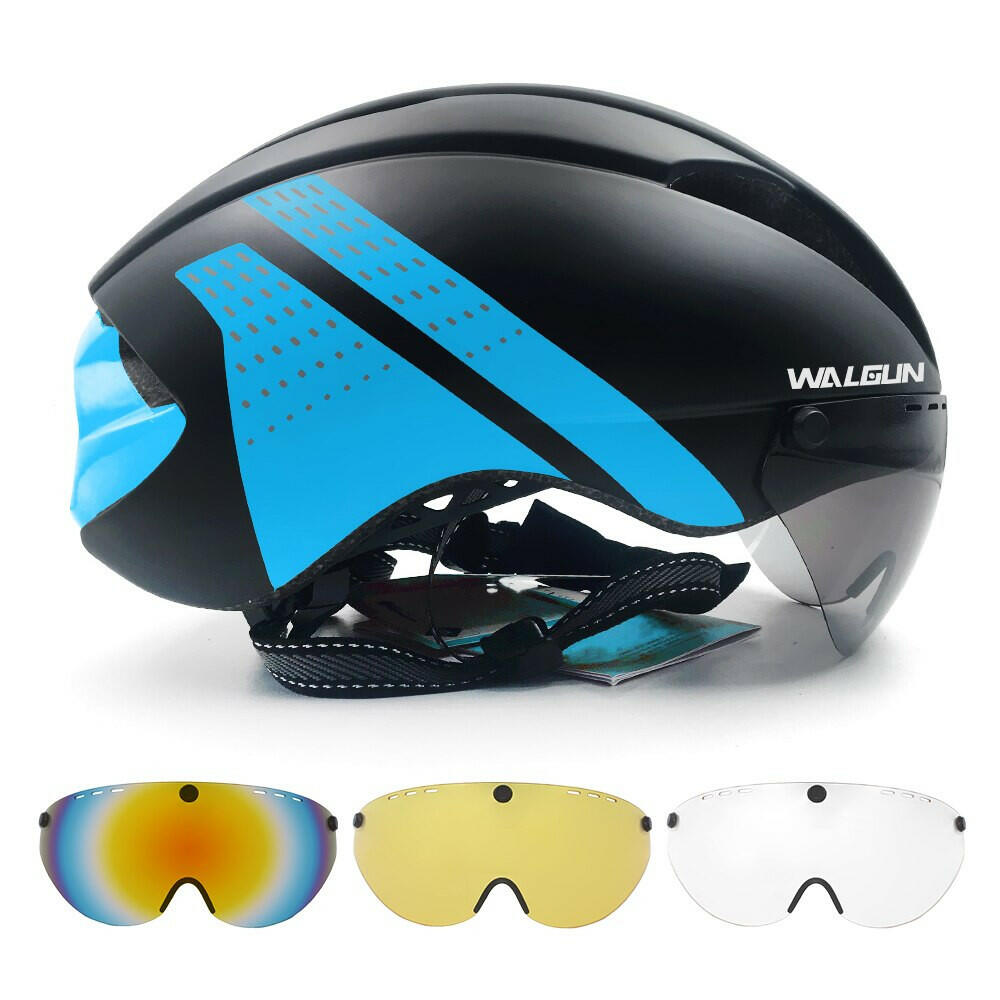 WALGUN Aero Cycling Helmet Road Bike Helmet Adults Lens Goggles Visor WALGUN Aero Cycling Helmet Road Bike Helmet Adults Lens Goggles Visor