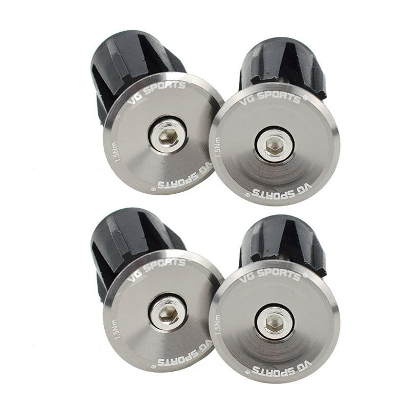 VG sports 1 pair Bike Grip Handle Bar End Cap Aluminium Alloy MTB Handlebar Grips Plugs Caps for Bicycle Handlebar Accessories-WAYBIKER
