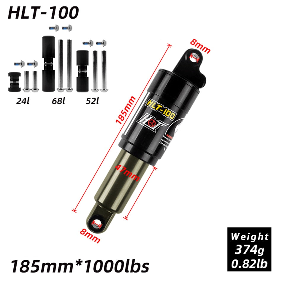HTL-100 mountain bike rear shocks / 125/150/165 / 185mm 850/1000 lbs aluminum alloy spring Shock for e-bike snowmobile-WAYBIKER