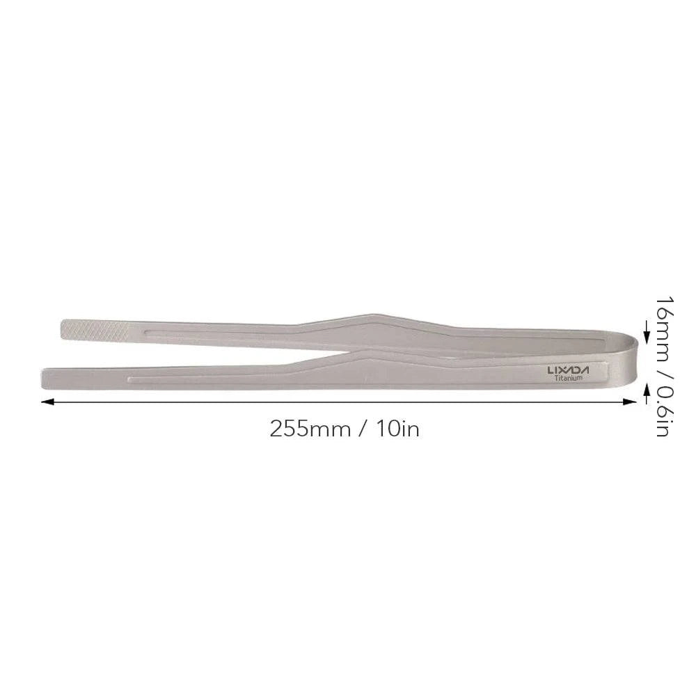 Titanium Tongs Camping BBQ Grill Clip Teacup Tweezer Lightweight Fried Steak Salad Cooking Handy Utensil For Outdoor Picnic-WAYBIKER