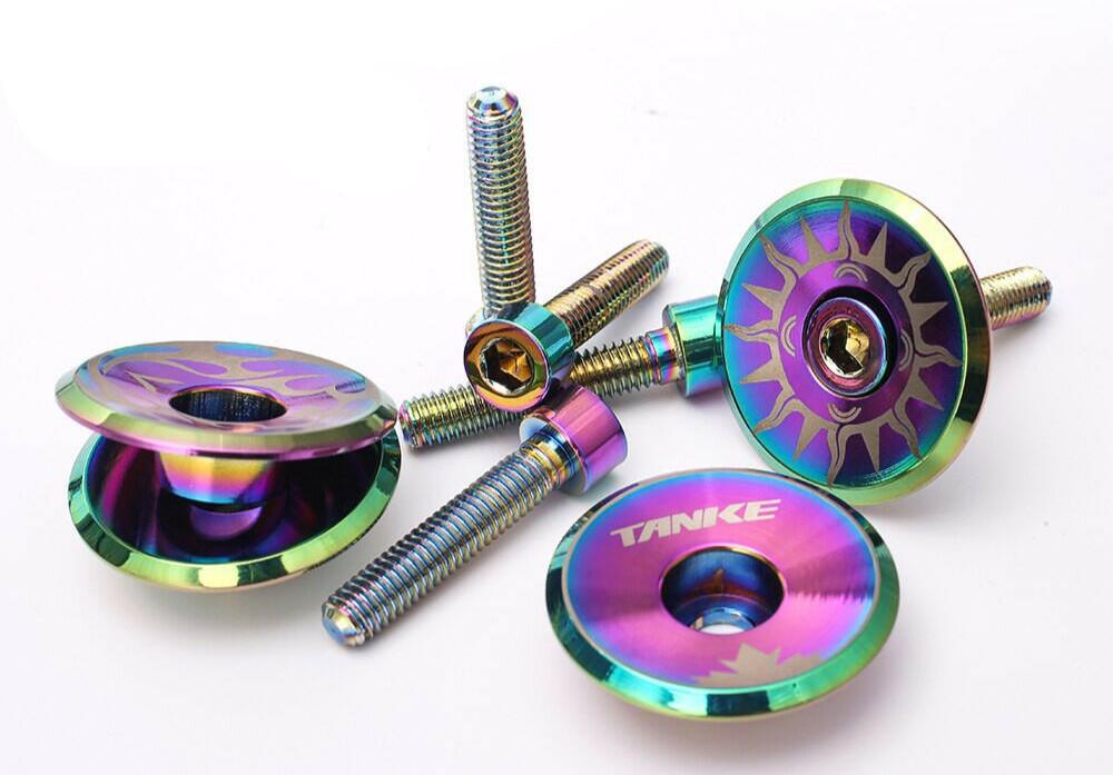 TANKE Bike Stem Cover aluminium alloy stem Top Cap only 5.2g Ultra light Headset cover With Screw for 28.6mm Front Fork Head Tub-WAYBIKER