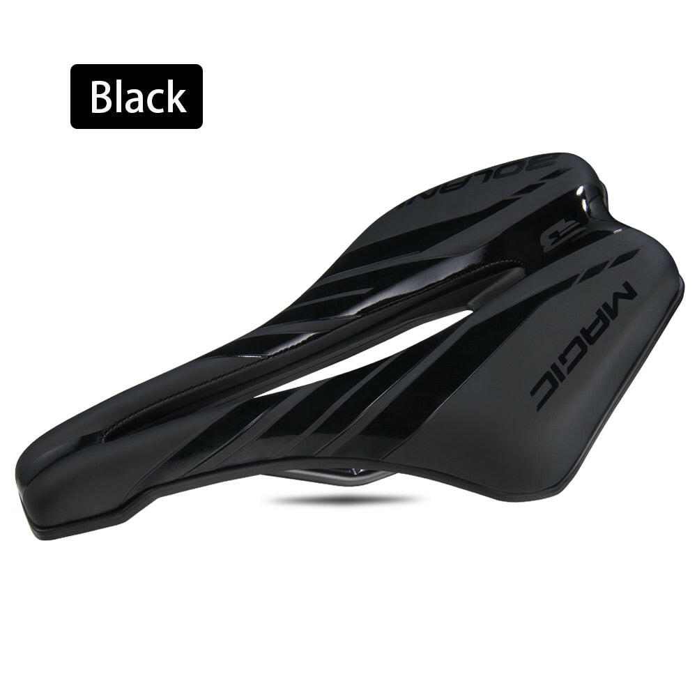 BOLANY Bicycle Saddle PU Leather Sponge Cushion MTB Bike Race Seat Gel Sea Surface Breathable Shockproof Cycling Accessories-WAYBIKER