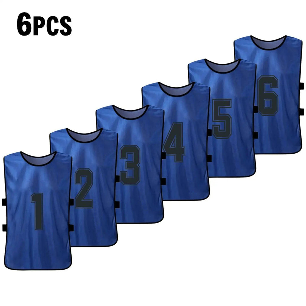 6/12 PCS Adults Soccer Pinnies Quick Drying Football Team Jerseys Sports Soccer Team Training Numbered Bibs Practice Sports Vest-WAYBIKER