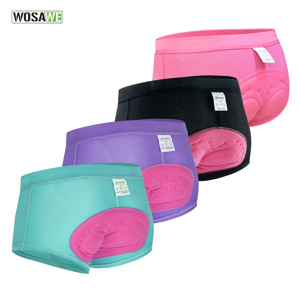 WOSAWE Women Cycling Shorts Gel 3D Padded Road Bicycle Comfortable Underwear Compression Tights Bike Underpant-WAYBIKER