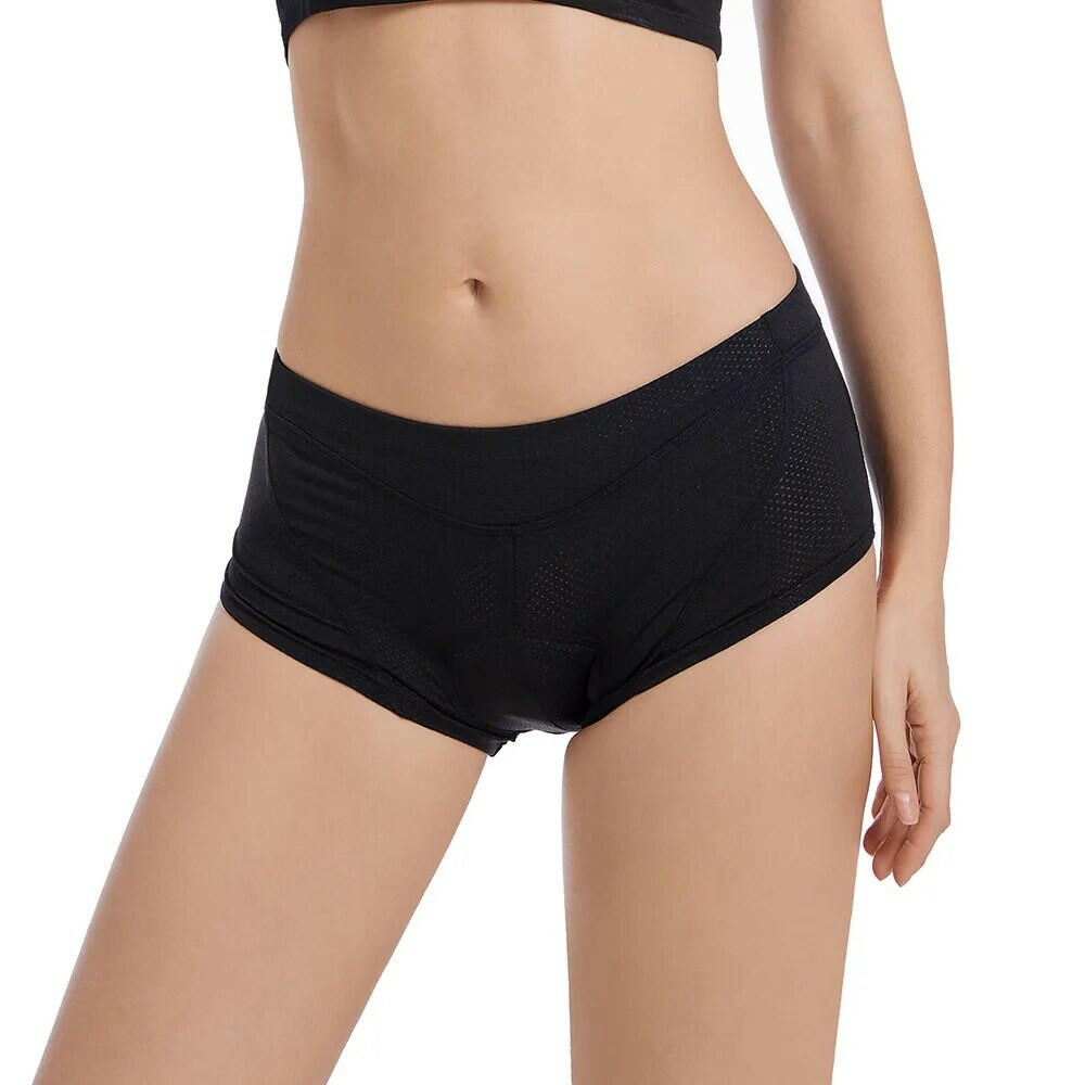 WOSAWE Women Cycling Shorts 3D Gel Padded Shockproof MTB Mountain Racing Bike Bicycle Underwear Underpants Black Mesh-WAYBIKER