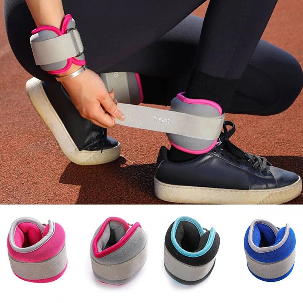 2PCS Wrist Ankle Weights Strap Neoprene Fitness Wrist Ankle Straps Weight Sandbag for Running Exercise 0.25/ 0.3/ 0.5/1/1.5kg-WAYBIKER