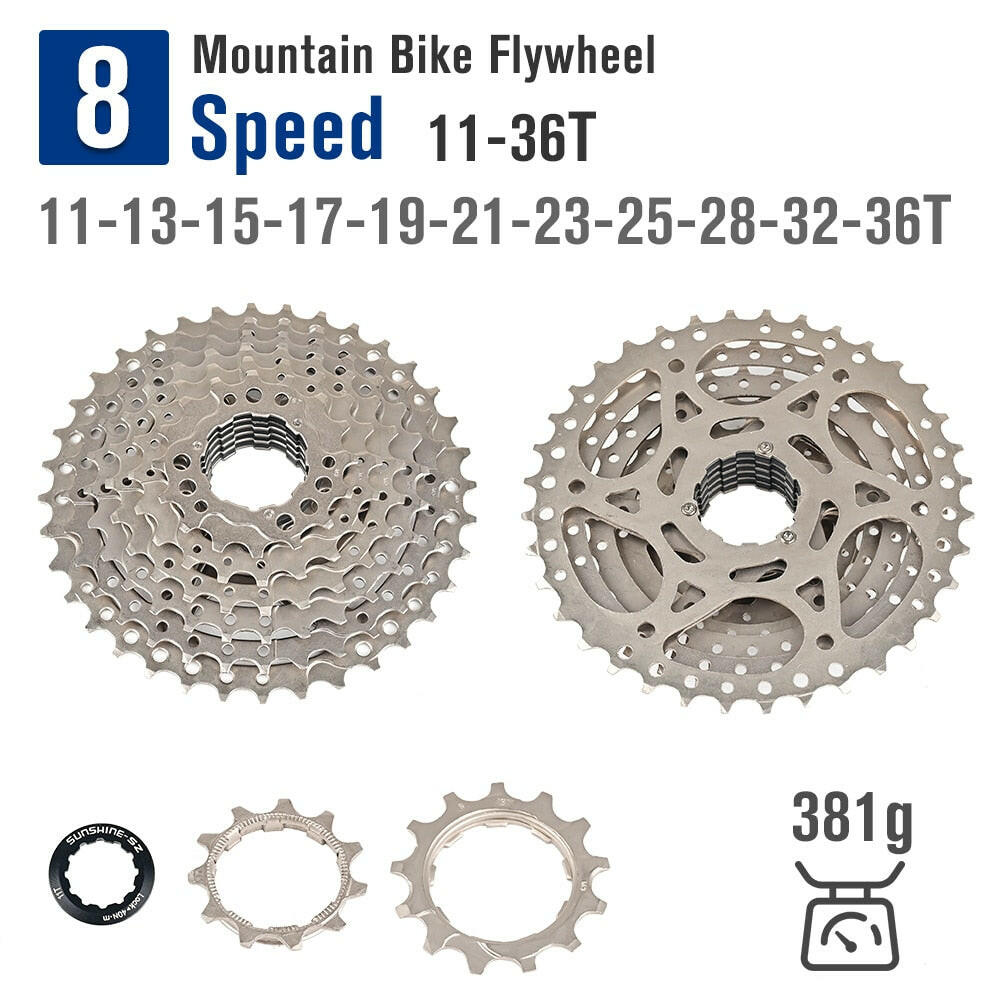 Bicycle Flywheel Sunshine MTB Bike Cassette Freewheel 8 9 10 11 12 Speed 11-32T/36T/40T/42T/50T K7 Sprocket For HG freehub-WAYBIKER
