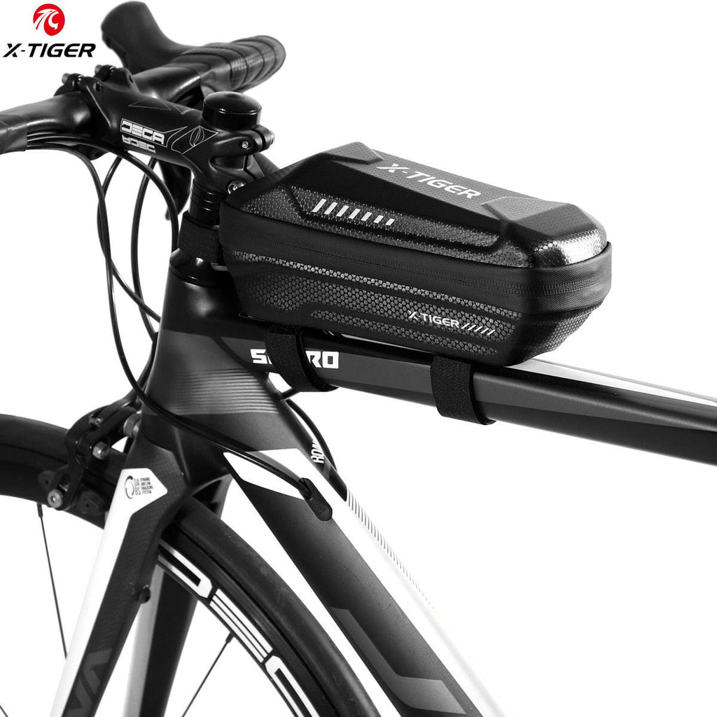 X-TIGER Bicycle Bag Frame Front Top Tube Cycling Bag Rainproof Portable 1L Capatity MTB Bike Accessories PU Shell Pouch Bike Bag-WAYBIKER