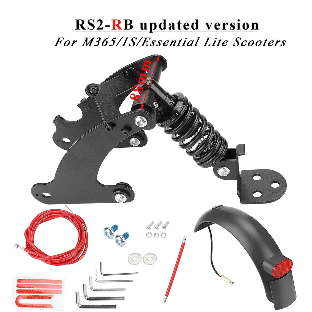 Electric Scooter Rear Shock Absorber Rear Suspension Kit with Widen Rear Fenders for Xiaomi M365 1S Pro Pro2 Scooter Accessories-WAYBIKER