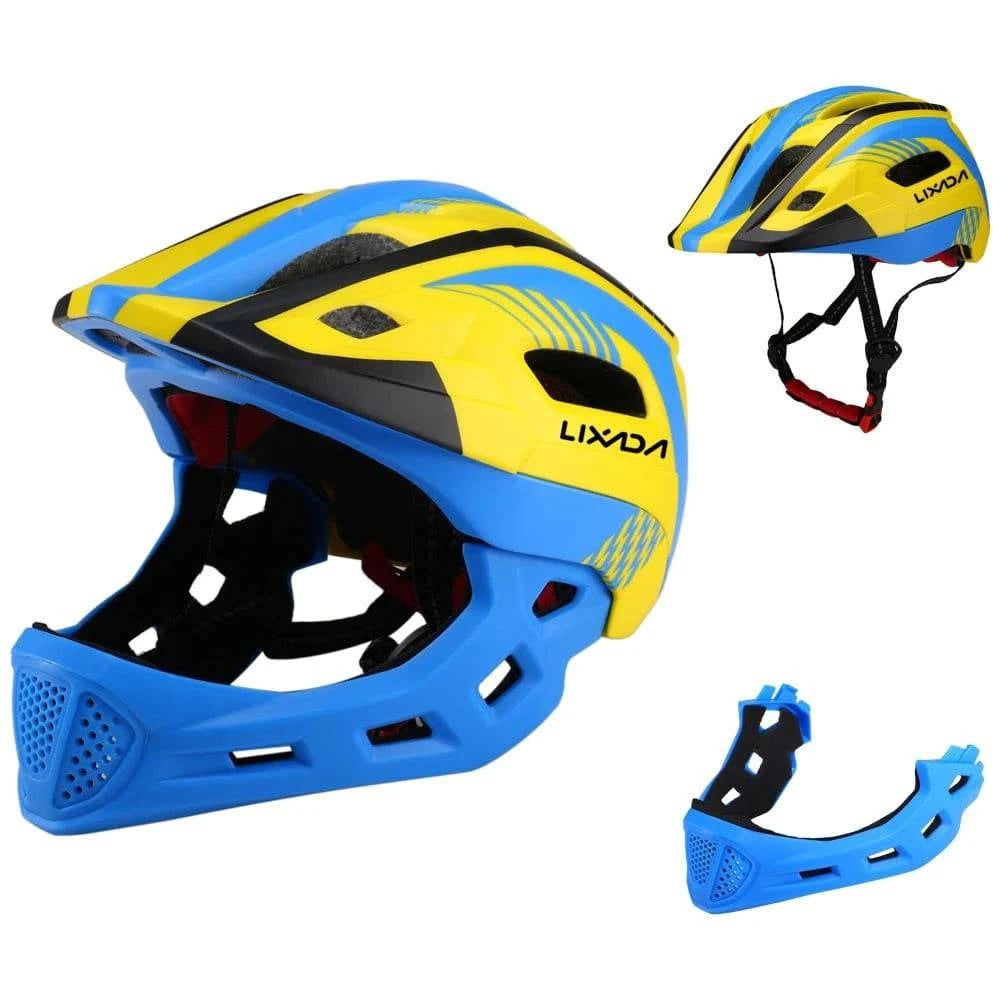 Kids Detachable Full Face Bike Helmet Breathable Ultralight Cycling Sports Safety Helmet for Bicycle Skateboard Scooter-WAYBIKER