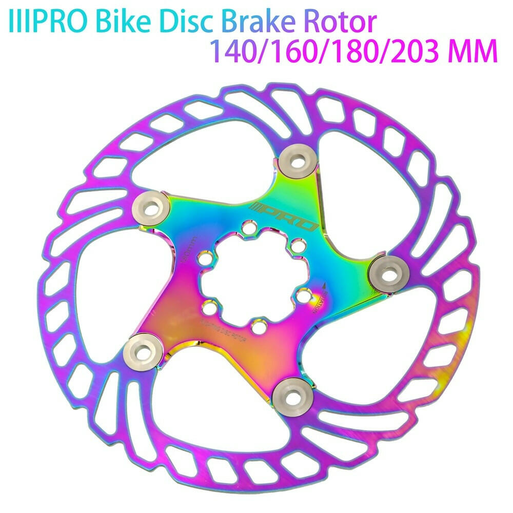 Colorful Bicycle Brake Cooling Disc Floating Ice Rotor CNC MTB Gravel Road Bike 140/160/180/203mm Rainbow Rotors