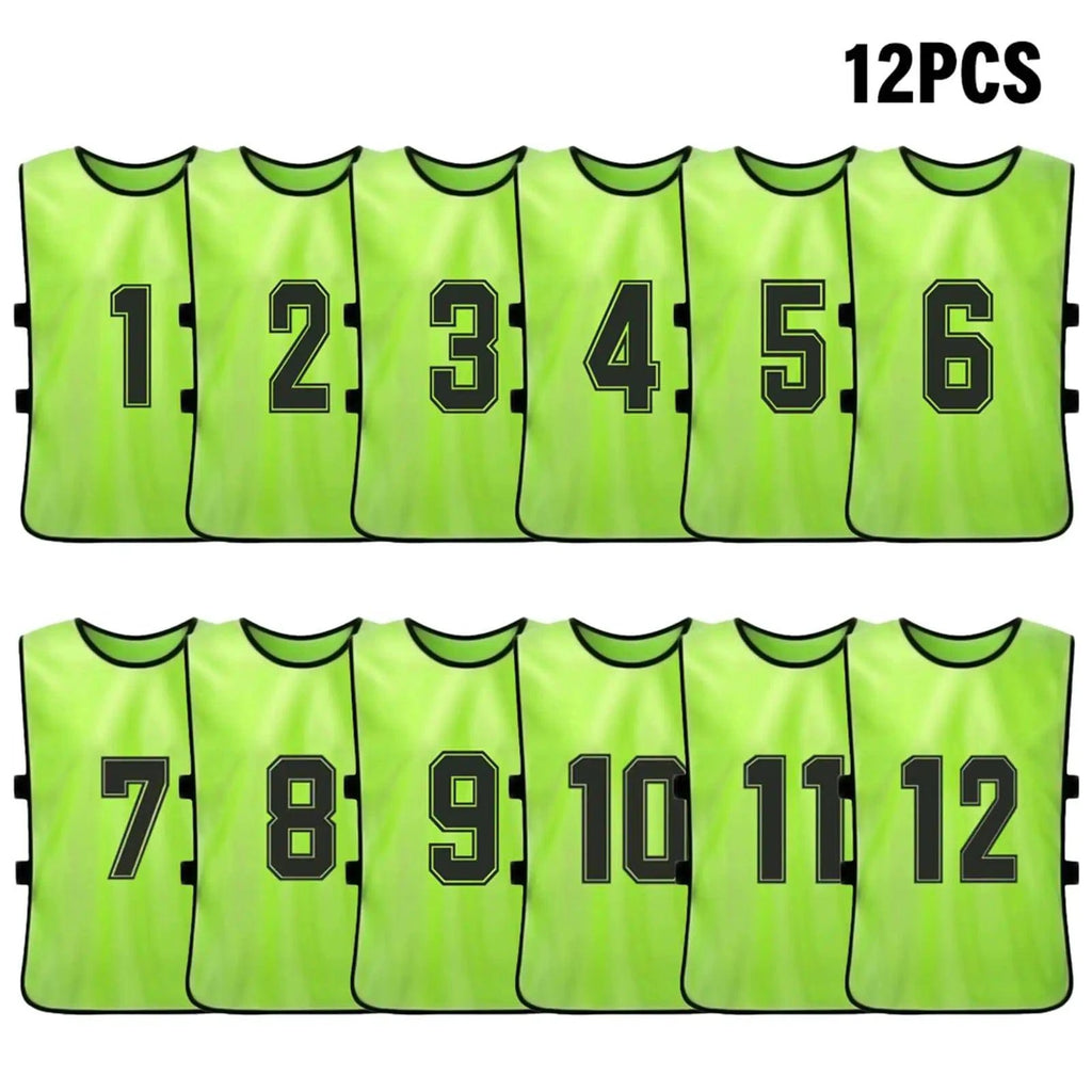 6/12 PCS Adults Soccer Pinnies Quick Drying Football Team Jerseys Sports Soccer Team Training Numbered Bibs Practice Sports Vest-WAYBIKER