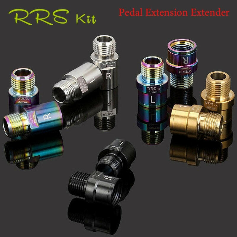 Rrskit Stainless Steel Material Bike Pedal Axle Extenders Bicycle Pedal Extension Bolts Spacers For MTB Road Bicycle Pedals