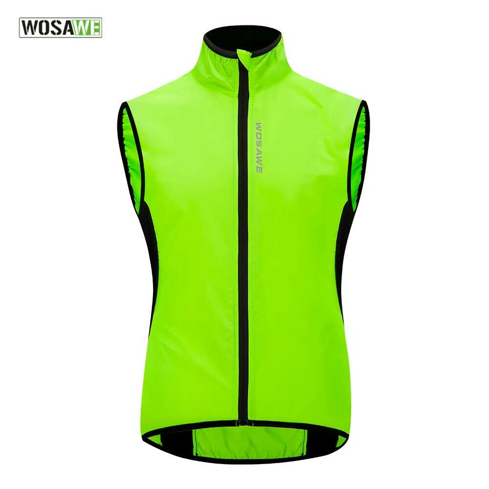WOSAWE Lightweight Cycling Vest Men Women Reflective Windproof MTB Bike Windbreaker Mesh Back Running Gilet Wind Vest Jacket-WAYBIKER