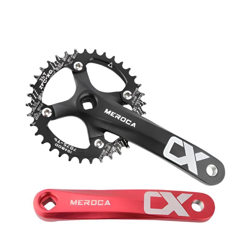 MEROCA Bicycle Crank Chainwheel 104BCD MTB Bike Crankset Aluminum Alloy with Bottom 170mm Crank Black 32/34/36/38/40/42T Plate-WAYBIKER