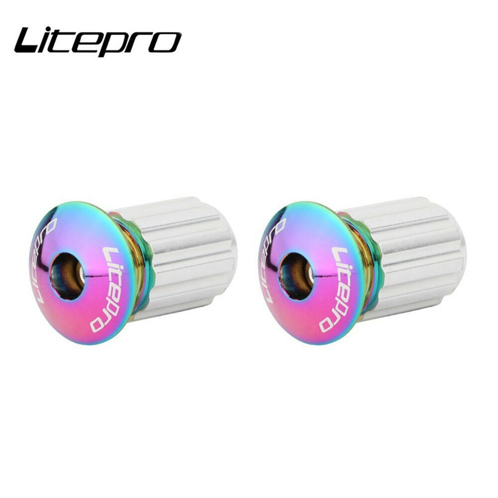 Litepro 1 pair foldable bicycle handlebar plug bicycle handlebar cover aluminum alloy road bike handlebar end cap accessory-WAYBIKER