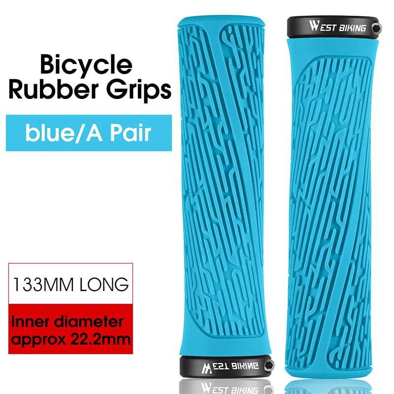 WEST BIKING MTB Handlebar Grips Colorful Mountain Bike Silicone Grips Non-slip Bike Handles Cover Shock Absorption Lock On Grips-WAYBIKER