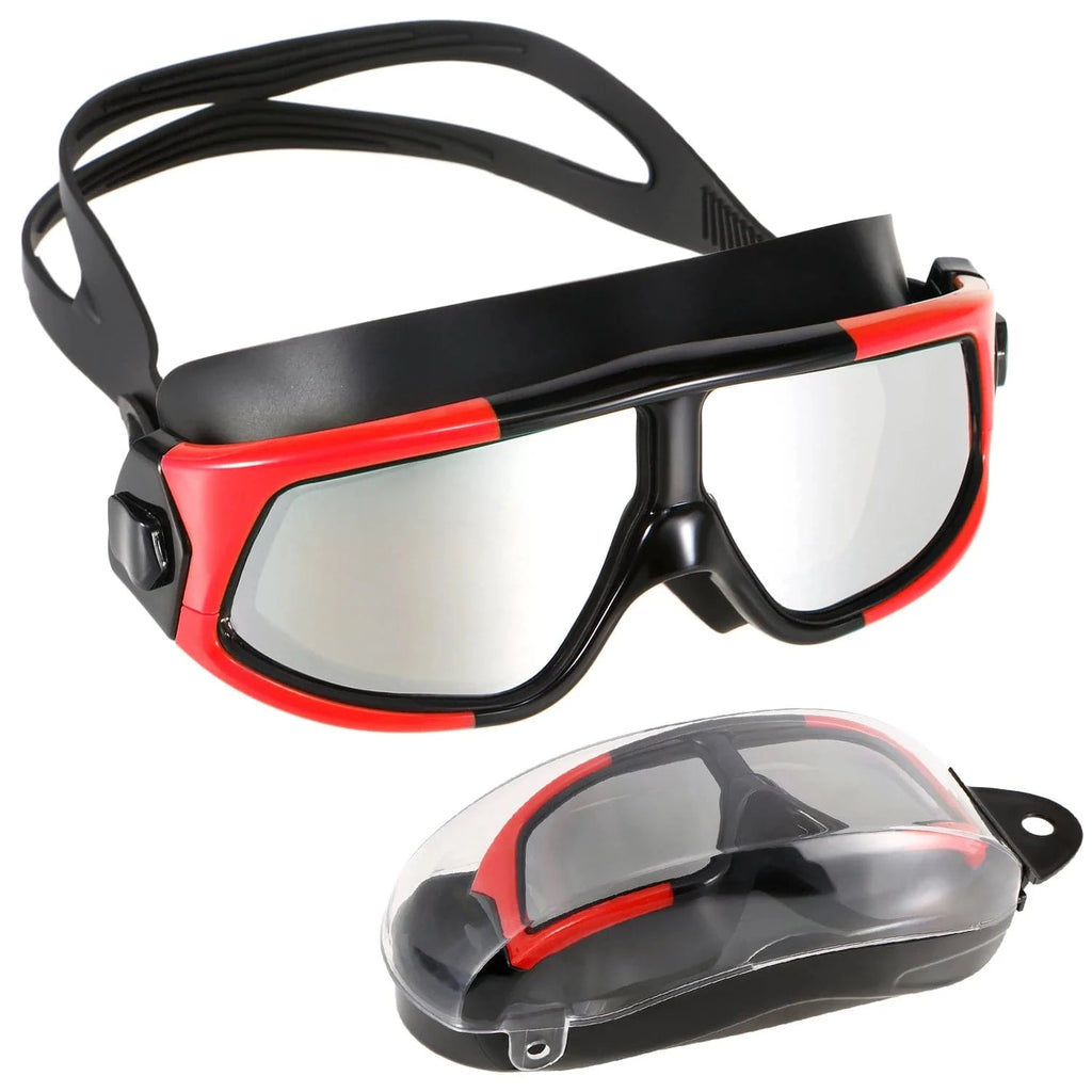 Women Men Professional Swim Goggles Adjustable Anti-Fog Wide View Swimming Goggles for Adults Snorkeling Diving 2022 New-WAYBIKER