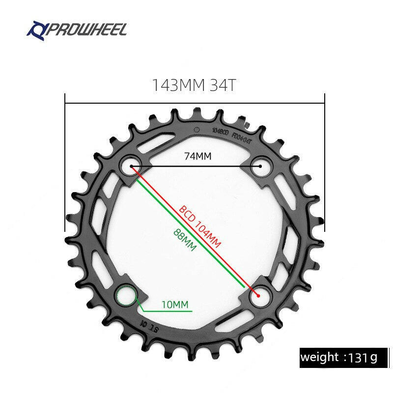 PROWHEEL 32T 34T 36T 38T 40T Mountain Bicycle Narrow Wide Chainring Chain Wheel 104BCD MTB Bike Sprocket Tooth Plate Crank Parts-WAYBIKER