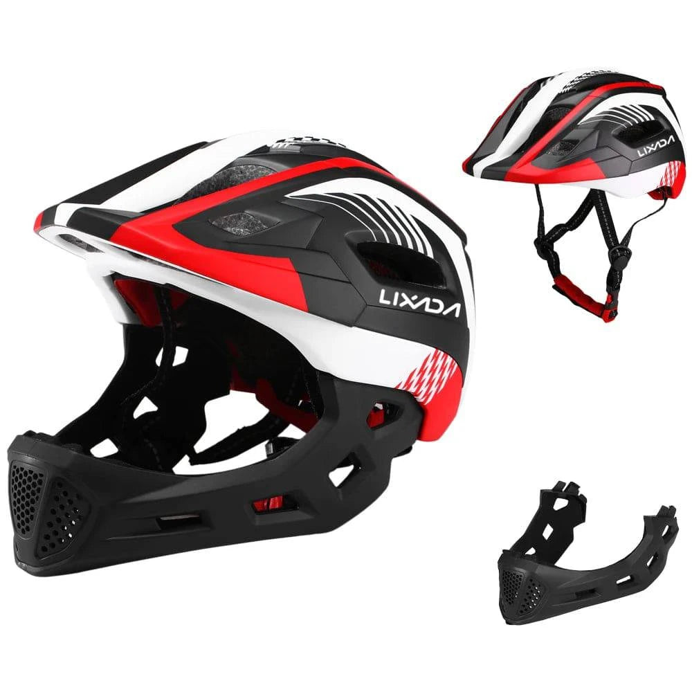 Kids Detachable Full Face Bike Helmet Breathable Ultralight Cycling Sports Safety Helmet for Bicycle Skateboard Scooter-WAYBIKER