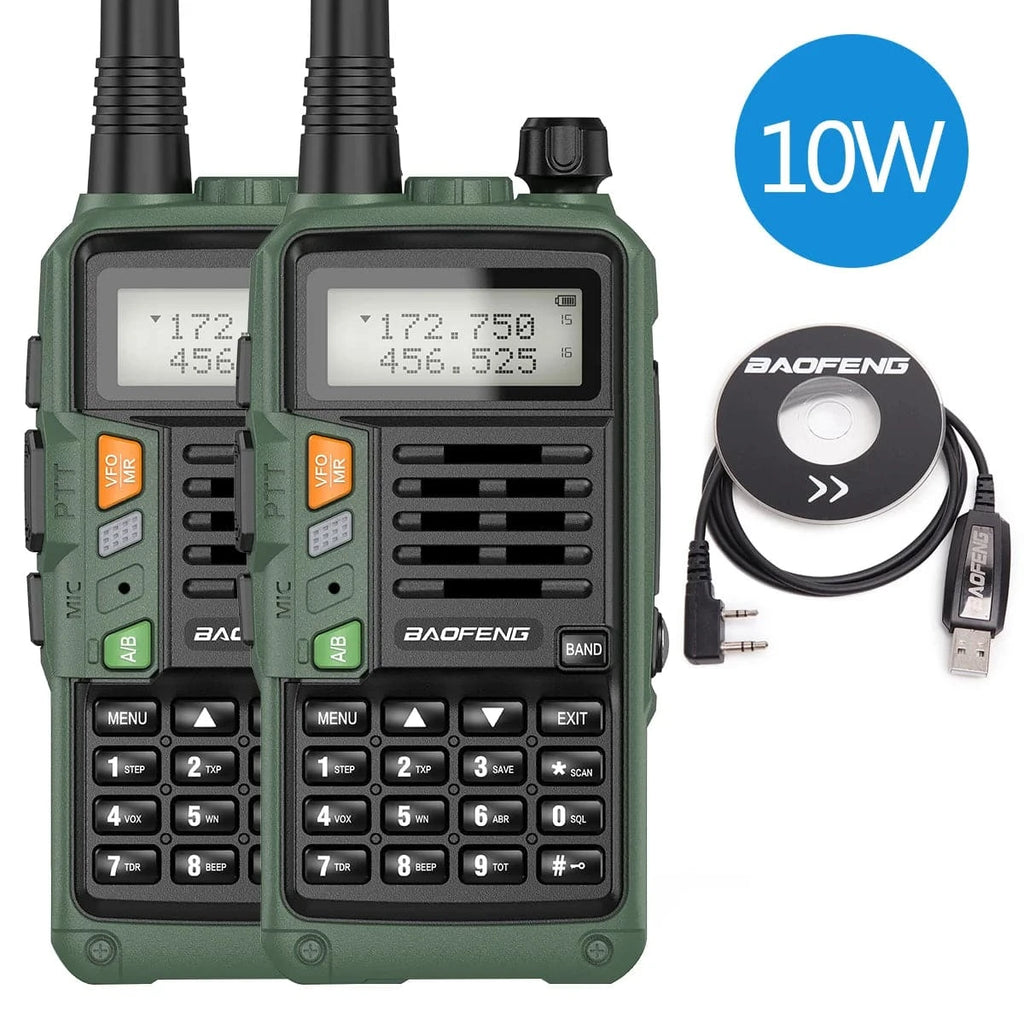 2PCS BaoFeng UV-S9 PLUS Waterproof Walkie Talkie 10W Powerful CB Radio Long Range Portable Two Way Radio set for hunting travel