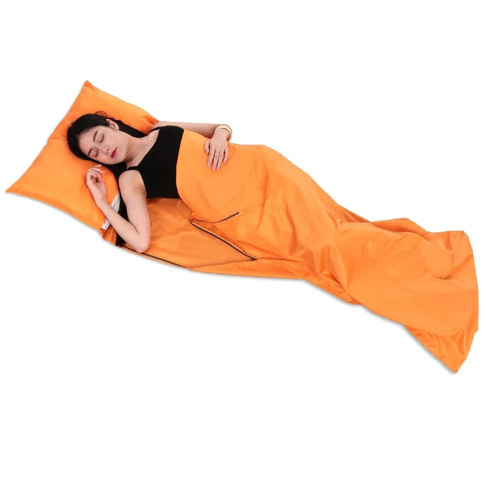 TOMSHOO 75*210CM Outdoor Sleeping Bag Lightweight Camping Hiking Travel Bag Liner  Portable Folding Sleeping Bag with Pillowcase-WAYBIKER