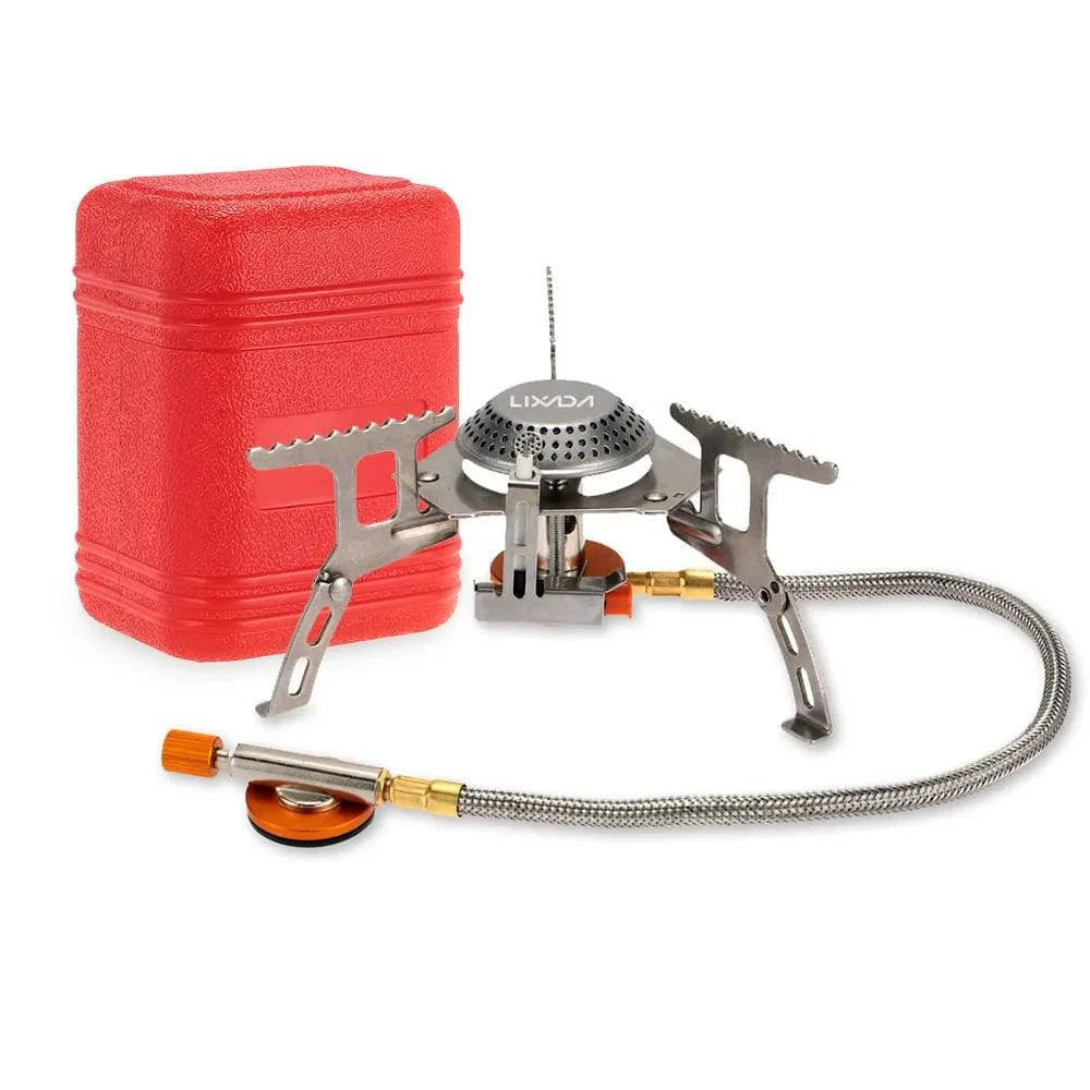 Lixada 3000W Outdoor Gas Stove Mini Camping Stove Burner Cooking Picnic Portable Foldable Furnace Lightweight Split Burner Stove-WAYBIKER