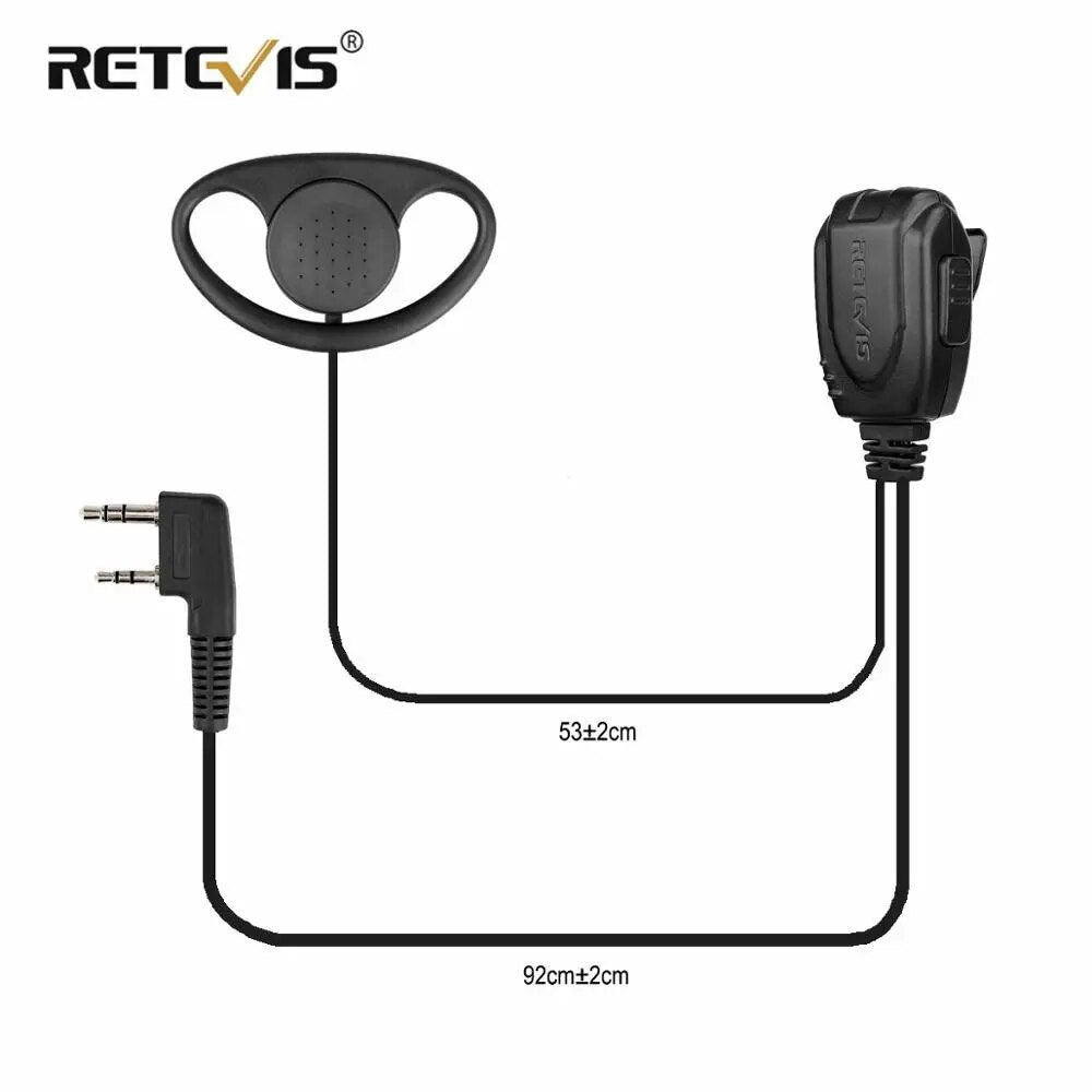 D-type Earhook Earpiece Headset Walkie Talkie Headphone For Kenwood Baofeng UV-5R UV5R UV-82 888S RETEVIS H777/RT22/RT81/RT-5R-WAYBIKER