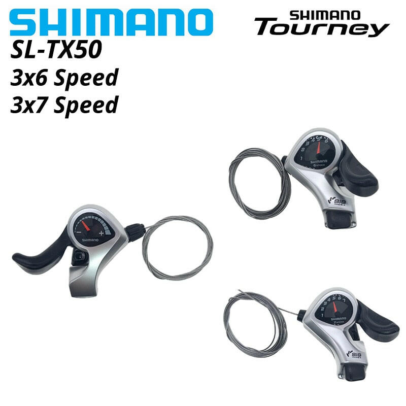 Shimano TX50 Tourney SIS SL-TX50 Bicycle Shift Lever 3*6s 3*7s 3v Left 6v Right 7v 18 21 Speed Pair tx50 Shifters Gear Cable-WAYBIKER