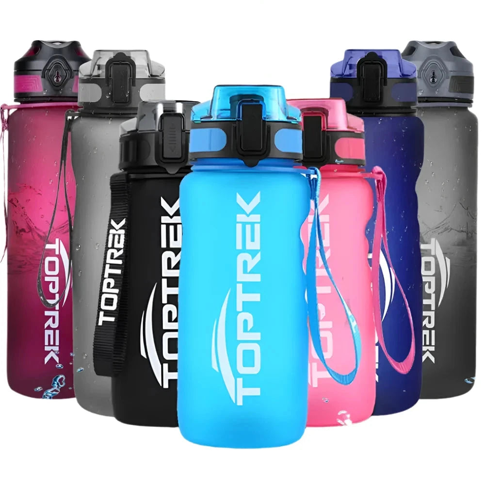 Toptrek Sport Water Bottle 650ML/1000ML BPA Free Drinkware Outdoor Drinking Waterbottle Protein Shaker Leak-Proof My Drink Bottl-WAYBIKER