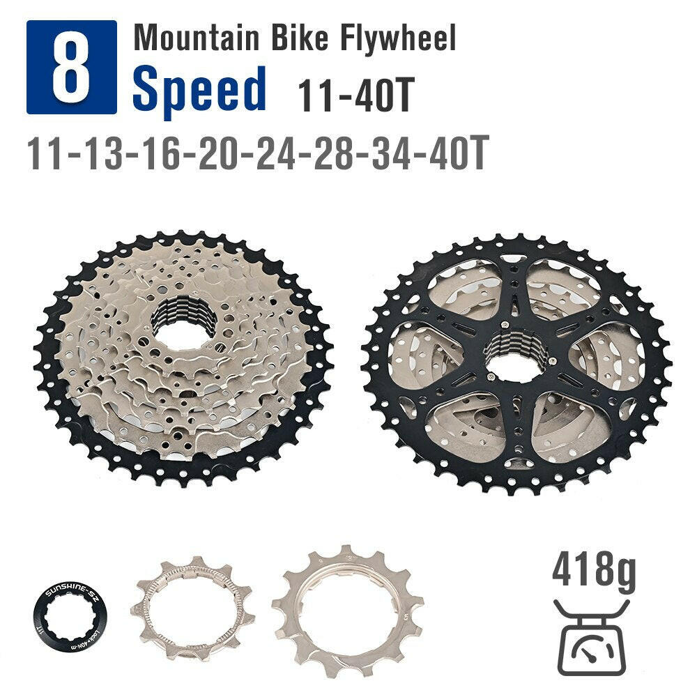Bicycle Flywheel Sunshine MTB Bike Cassette Freewheel 8 9 10 11 12 Speed 11-32T/36T/40T/42T/50T K7 Sprocket For HG freehub-WAYBIKER