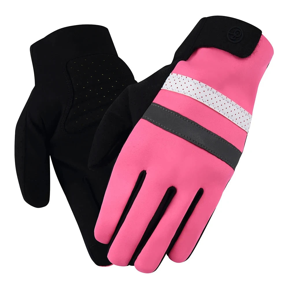 Ykywbike Winter Cycling Gloves Bicycle Gloves Windproof Waterproof Thermal Warm Fleece Mtb Gloves Long Distance Cycling Gloves-WAYBIKER