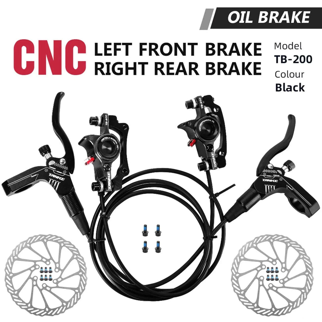 Bicycle Hydraulic Disc Brakes Front Rear Calipers Set for MTB Mountain Bike Left Right Brake Lever Kit with 160mm Disc Rotor-WAYBIKER