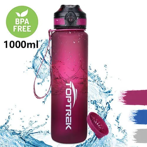 Toptrek Sport Water Bottle 650ML/1000ML BPA Free Drinkware Outdoor Drinking Waterbottle Protein Shaker Leak-Proof My Drink Bottl-WAYBIKER