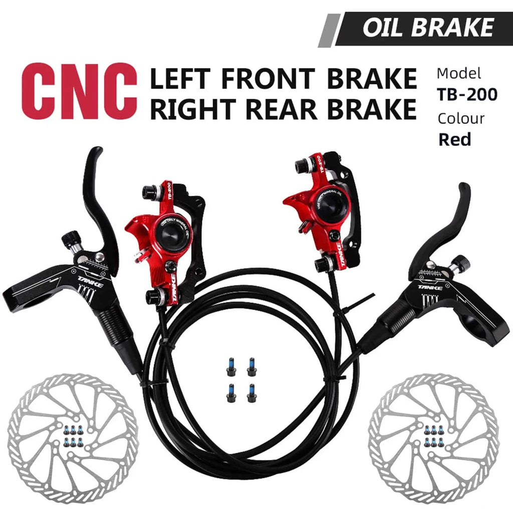 Bicycle Hydraulic Disc Brakes Front Rear Calipers Set for MTB Mountain Bike Left Right Brake Lever Kit with 160mm Disc Rotor-WAYBIKER
