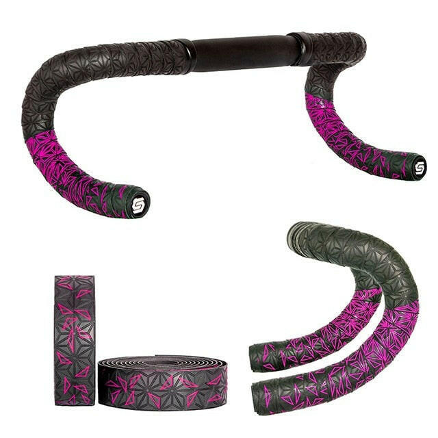 Double Color Chrysanthemum Pattern Road Bike Bar Tape Handlebar Tapes EVA+PU Soft Anti-Vibration Wrap Tape Durable Bar Bartape-WAYBIKER