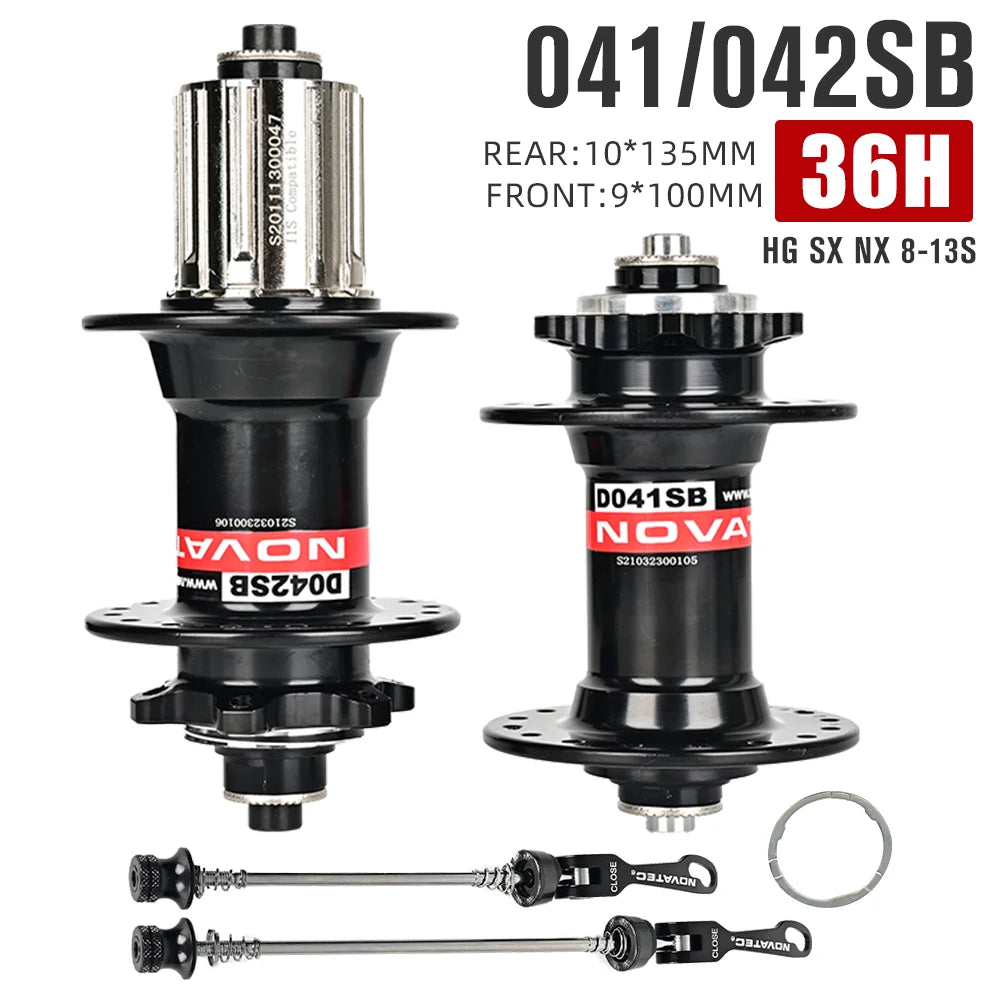 Novatec Hub 28H 32H 36H MTB hub D041SB D042SB Disc Card Brake Mountain Bike hubs Bicycle Hubs 4 Bearing HG 8 -11 Speed Red Black