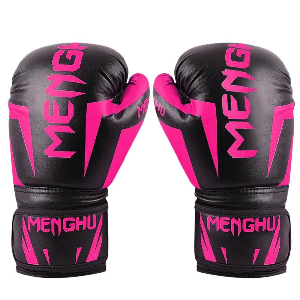 1 Pair Boxing Gloves with Wrist Support Straps Muay Thai MMA Punching Training Bag Gloves Handwraps Kick Boxing Sports Mittens-WAYBIKER