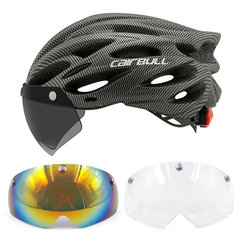 Cycling Helmet Light Road Mtb Mountain Bike Bicycle Led Helmet 54-62cm for Men Women Visored Bicycle Helmet Casco Accesorios-WAYBIKER