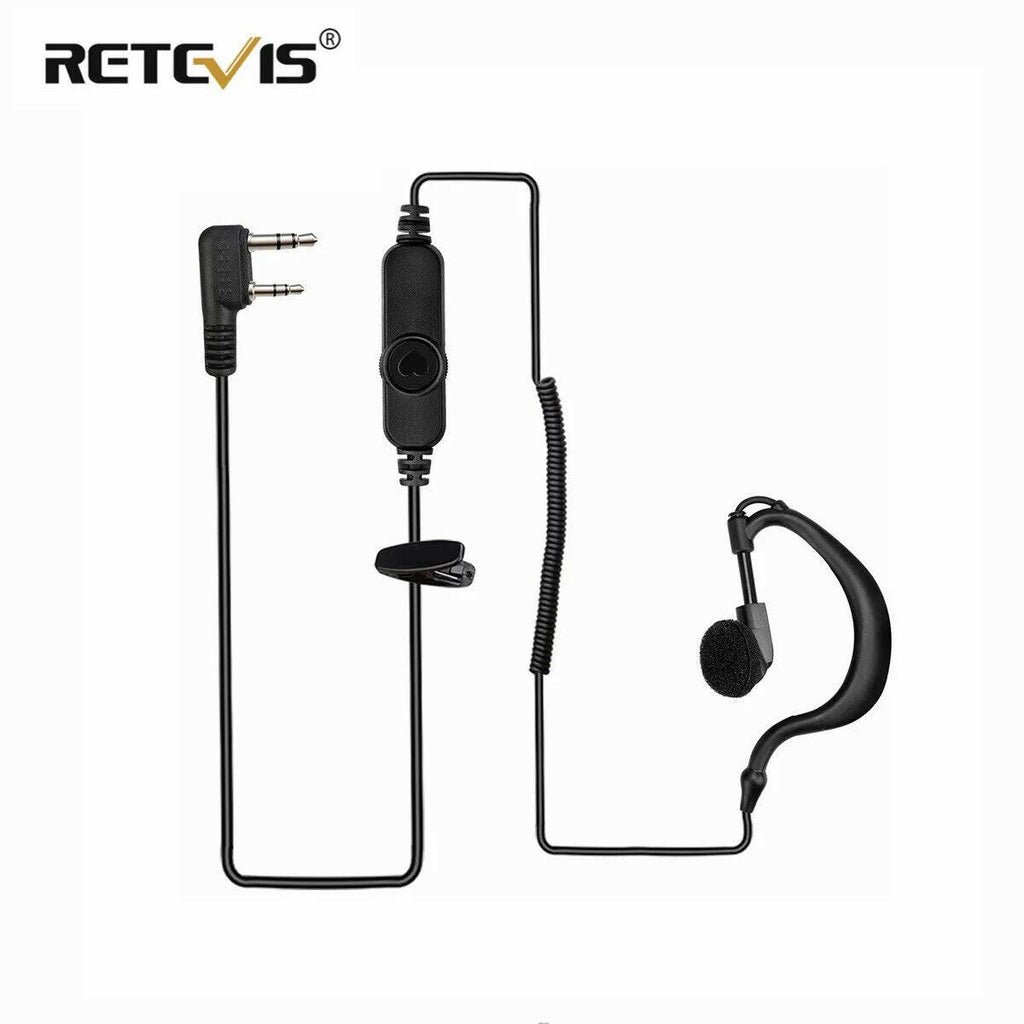 Walkie Talkie Earpiece 2Pin K Plug with Volume Control PTT Headset for Kenwood Retevis H777 RT22 Baofeng 888s UV-5R UV-82 TYT-WAYBIKER