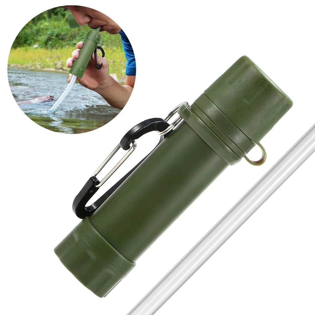 1L Outdoor Water Filter Straw Water Filtration System Water Purifier for Emergency Survival Tool Camping Hiking Backpacking-WAYBIKER