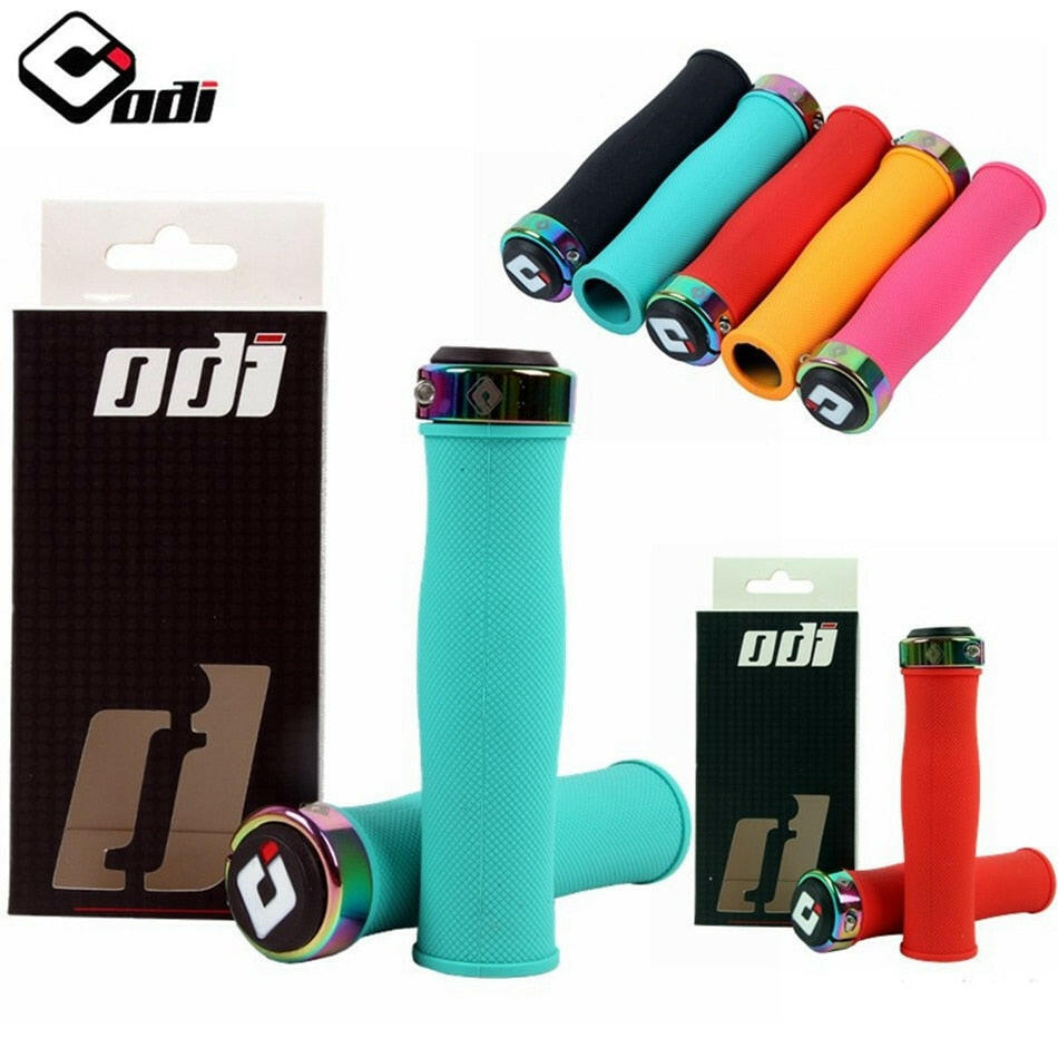 ODI Grips Soft Silicone Bicycle Handlebar Grips 22.2mm Anti-slip Mountain Bike Handle with Lock Ring for MTB BMX Folding Bike-WAYBIKER