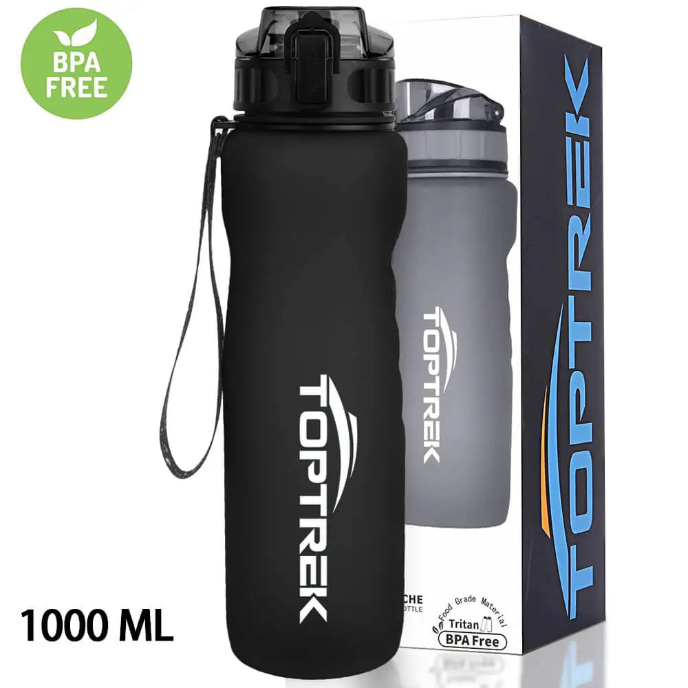 Toptrek Sport Water Bottle 650ML/1000ML BPA Free Drinkware Outdoor Drinking Waterbottle Protein Shaker Leak-Proof My Drink Bottl-WAYBIKER