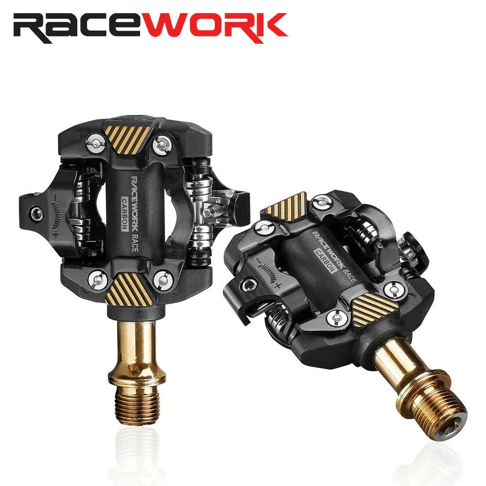 RACEWORK MTB Pedal Self-Locking SPD Pedals Mountain Bike Cleats Bearing Footrest Bicycele Parts-WAYBIKER