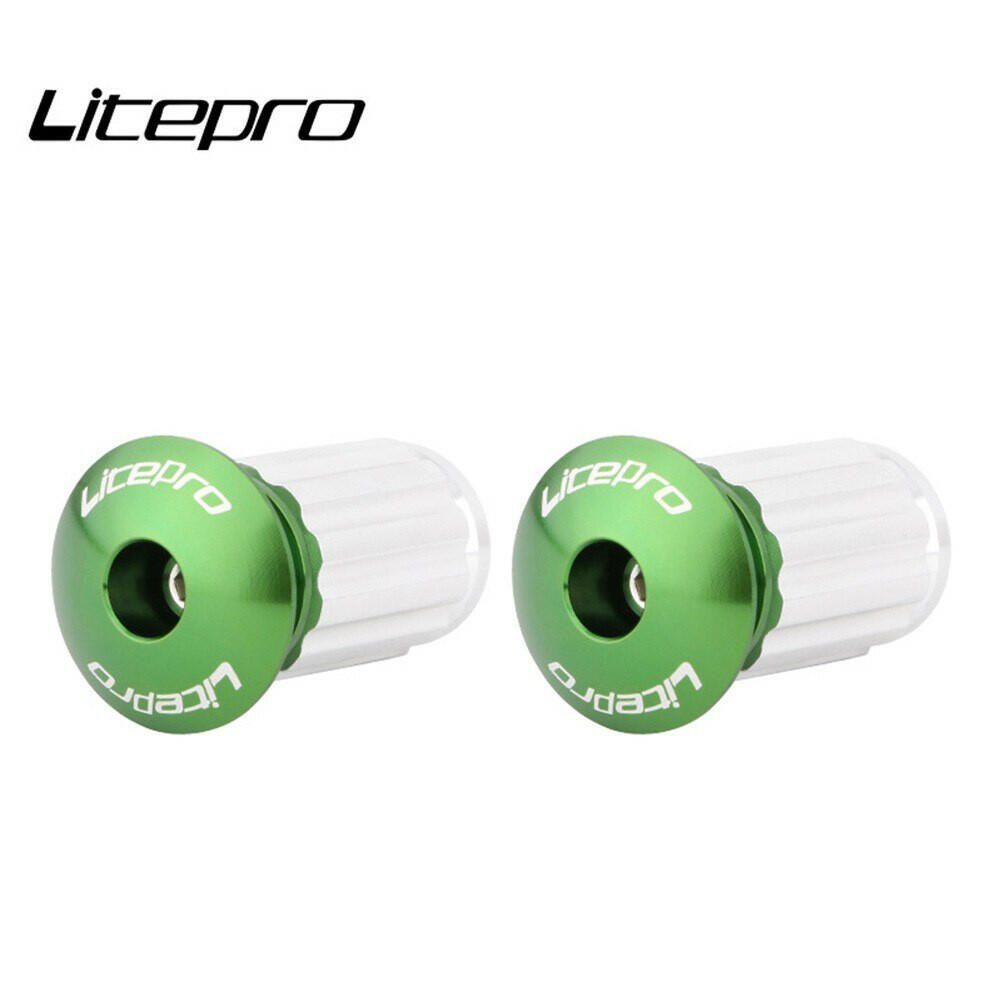 Litepro 1 pair foldable bicycle handlebar plug bicycle handlebar cover aluminum alloy road bike handlebar end cap accessory-WAYBIKER