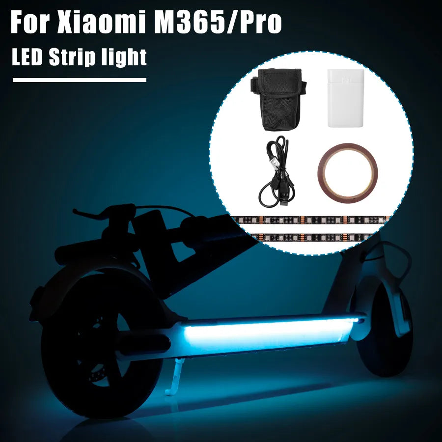LED Strip Light Flashlight Bar Lamp For Xiaomi M365 pro for ninebot max G30 Electric Scooter  Night Light Long Light Flash Model-WAYBIKER