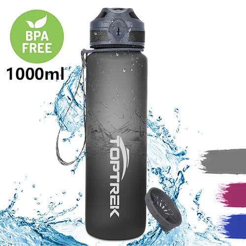 Toptrek Sport Water Bottle 650ML/1000ML BPA Free Drinkware Outdoor Drinking Waterbottle Protein Shaker Leak-Proof My Drink Bottl-WAYBIKER